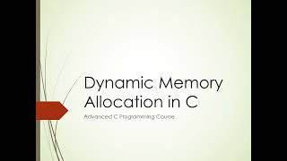 Dynamic Memory | Day 2 | Advanced C Programming tutorials
