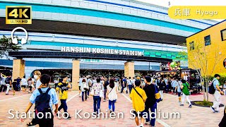 【Hyogo💖】Walk Japan - Walking around Koshien Stadium on the day the Hanshin Tigers won ASMR [4K]