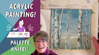 TREE LANDSCAPE! Simple For Beginners! PAINTING PROCESS! How to paint Birch trees - By: Annie Troe