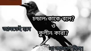 চন্ডাল কাকে বলে?ও কুলীন কাকা?(banita bangali)