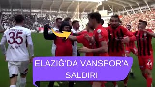 Elazığ'da Vanspor'a Maç Sonrası Saldırı! Taraftarlar Sahaya Girdi, Takım Otobüsü Taşlandı