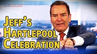 Jeff Stelling interrupts classified results to celebrate Hartlepool win on Soccer Saturday