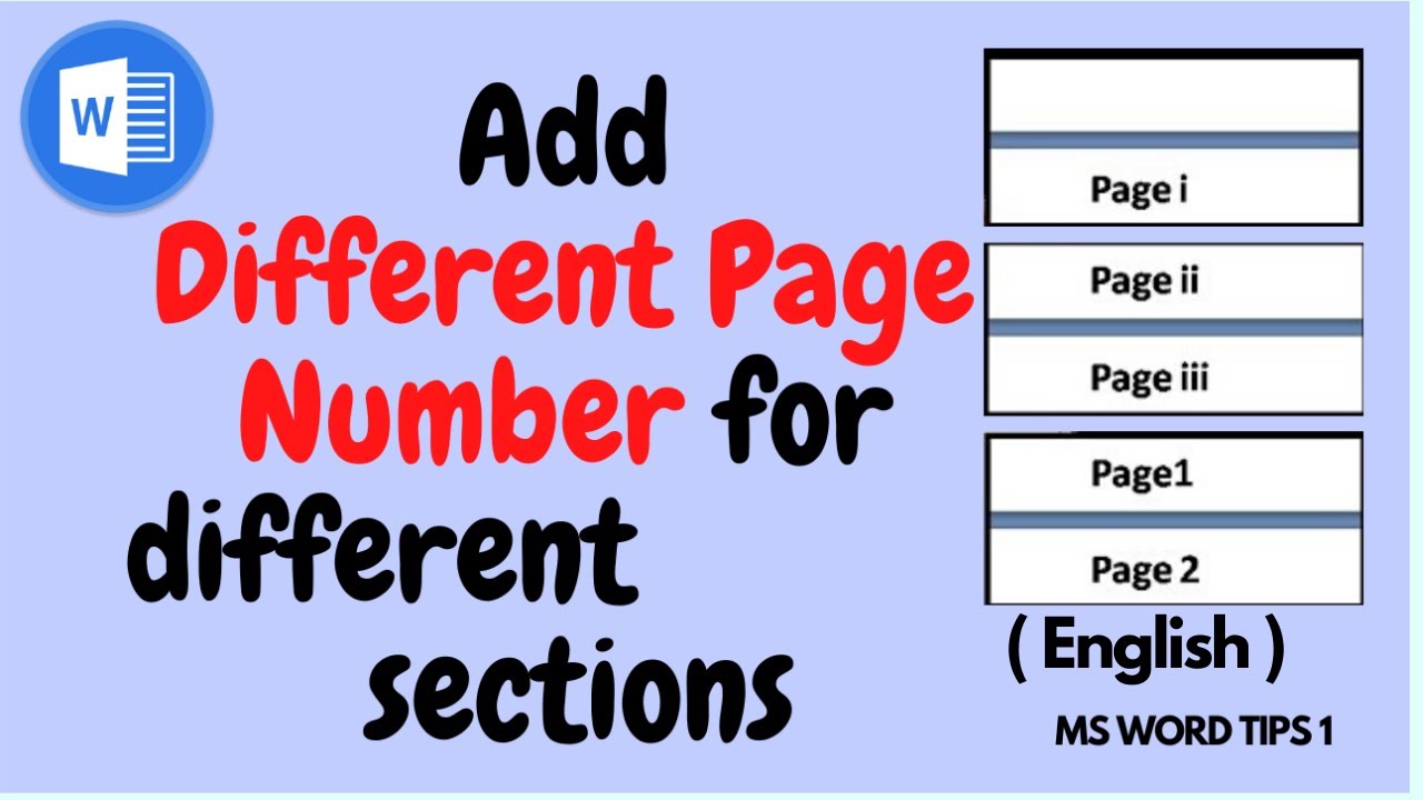 How To Add Different Page Numbers For Different Sections With PAGE ...