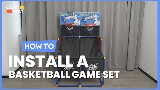 How to Install the Kids Arcade Basketball Game Set with 4 Basketballs | SP37889 #costway #howto