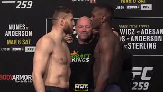 UFC 259: Jan Blachowicz vs. Israel Adesanya Weigh-In Staredown - MMA Fighting