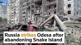 Strikes on Odesa after Russia quits Snake Island