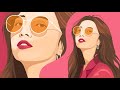 timelapse simple vector portrait illustration using adobe illustrator suzy bae