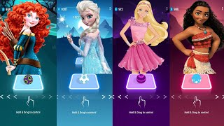 Brave Touch the sky - Frozen Let It Go - Aqua Barbie - Moana How Far I'll Go | Tiles Hop | EDM Rush