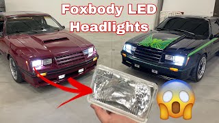 Installing SUPER bright LED headlights and fog lights in a Foxbody Mustang!