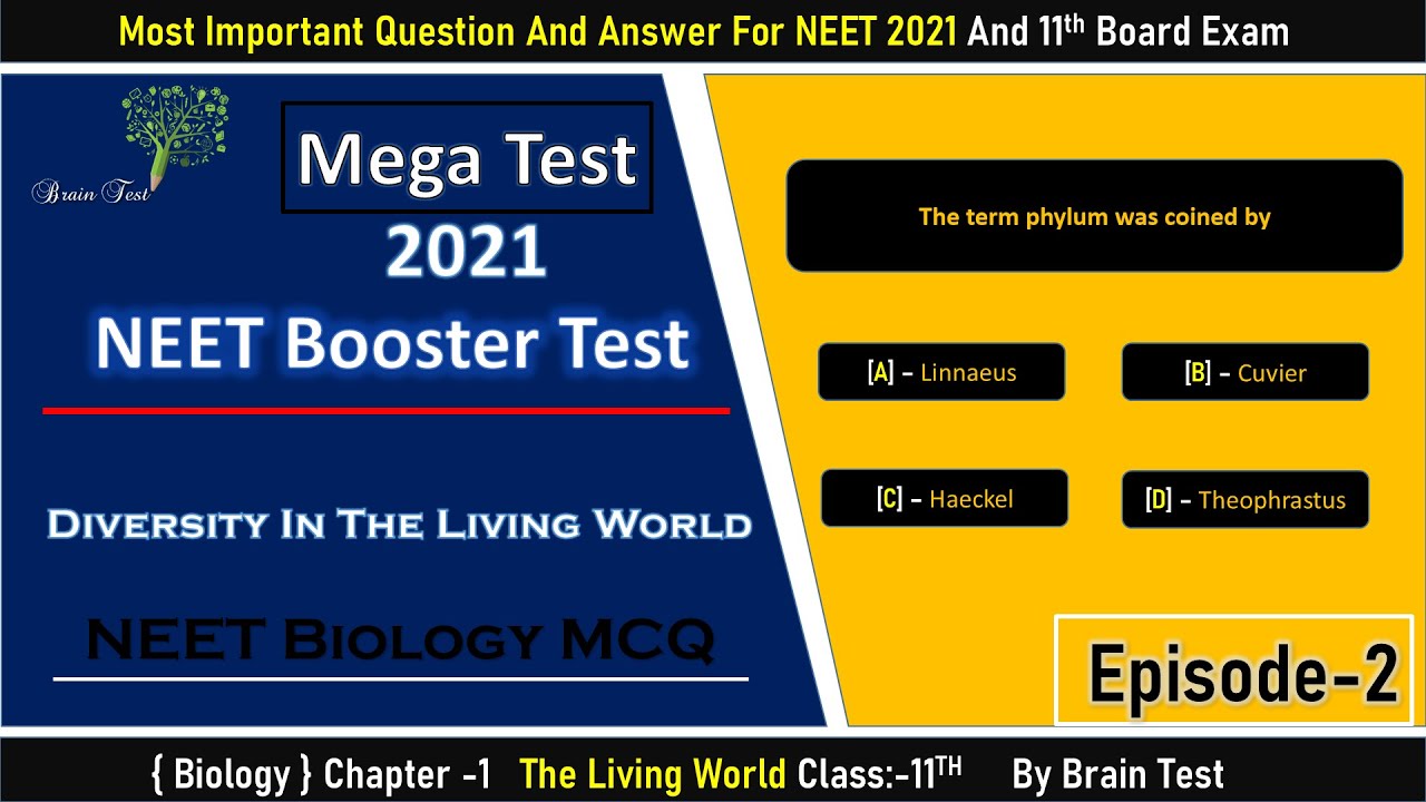 The Living World - Most Expected Questions NEET Biology MCQs For 2021 ...