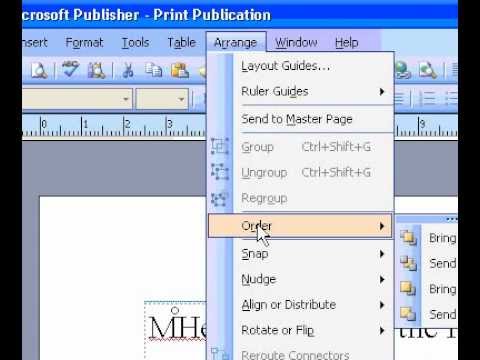 Microsoft Office Publisher 2003 Convert an image to a watermark Microsoft Office Publisher 2003 Convert an image to a watermark