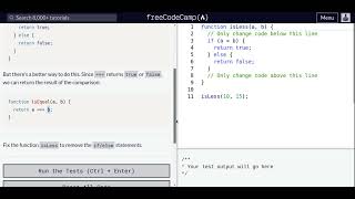 Lesson 80 | Basic JavaScript | Returning Boolean Values from Functions