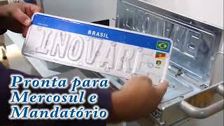 Prensa placas automotivas da empresa INOVARE automatizada com CLP Branqs