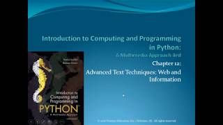 Introduction to Computing & Programming in Python Chapter 12