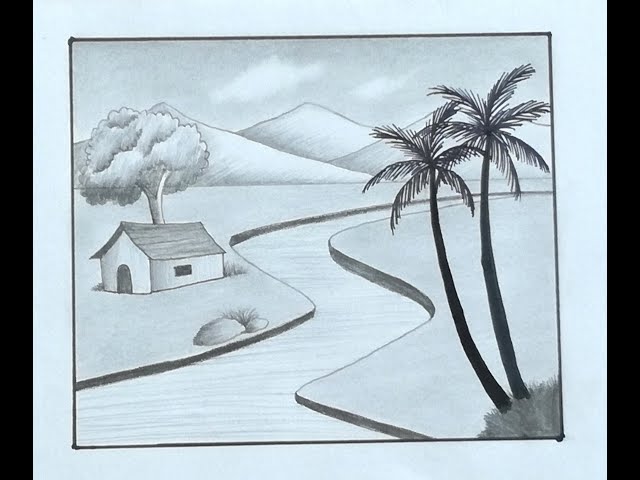 How To Draw Scenery With Pencil Step By Step Easy Infoupdate Org