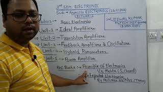 ANALOG ELECTRONICS  lecture - 1