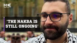 Motaz Azaiza joins march in London to commemorate anniversary of Nakba