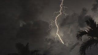 Tropical Thunderstorm & Rain Sounds For Sleeping, Relaxing . Rumbling Storm Equatorial Ambience