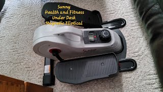 Sunny Health and Fitness Magnetic Under Desk Eliptical, Unboxing, setting up Sunny Eliptical Machine