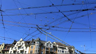 Zürich - Trolleybus-Oberleitung am Albisriederplatz