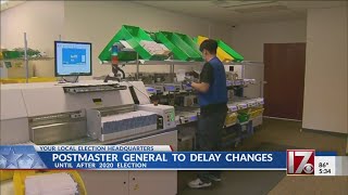 Postmaster general to delay operational changes until after 2020 election