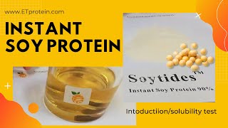 Soytides™ Instant soy protein hydrolyzed soy protein introduction and solubility test experiment ET