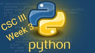 CSC III - Week 3 - Python Regular Expressions (Regex)
