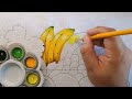 Bananas, maçãs, laranjas e uvas em uma fruteira de vidro Pintura em Tecido Aula 445 Bruno Silva