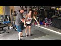 gym trainer touch girls boobs