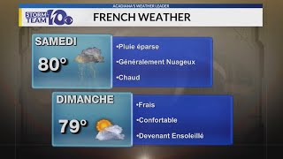 Lafayette High French Immersion Student delivers this weekend's Weather Forecast en français