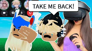I VOICE CALLED My Friends CHEATER.. And This Happened.. (Roblox Vr Hands)