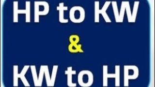 how to convert kw into HP