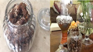 طريقه عمل بخور اللبان المعطر بالمسك والصندل Frankincense incense (bokhoor) with musk and sandalwood