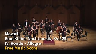 Mozart - Serenade No.13 Eine Kleine Nachtmusik, KV 525, 4th mov. Rondo: Allegro | Free Music Sheet