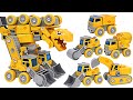 Construction truck robots! Transform vehicles set with dinosaur egg & screwdriver! | DuDuPopTOY