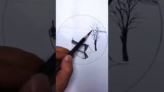 Nature art work | AJ Arts | How to draw simple drawing with pencil | #shorts #drawing #youtube #art