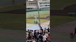 さよなら向日町競輪場編　ピンクの選手大丈夫かなぁ？大事なければいいが