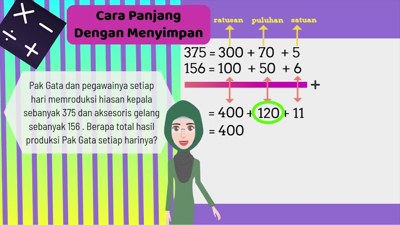 Penjumlahan Bilangan Cacah Cara Panjang Dan Cara Pendek (Matematika ...