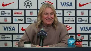 USWNT head coach Emma Hayes postgame after beating Colombia in the SheBelieves Cup