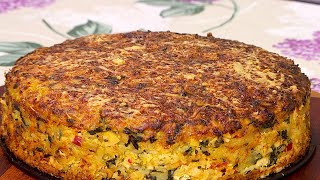 Tortilla de pollo, arroz y vegetales