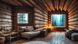 Rain on a Cozy Cabin Window | 1 Hour of Relaxing Rain Sounds for Sleep & Relaxation