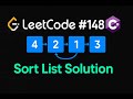 LeetCode 148: Sort List | C# Solution | Merge Sort |