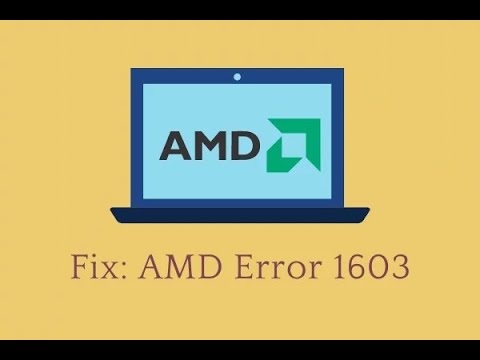 Исправить ошибку AMD 1603