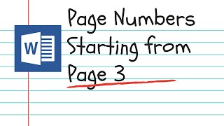 Page numbers starting from a specific page in Word 2019