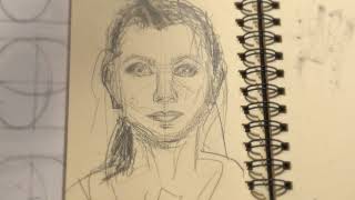 Sketching My Self Portrait Front View with Voiceover