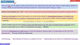 Definitions of Tort - Law of Torts