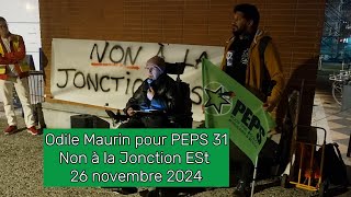 Non à la Jonction Est : intervention lors du rassemblement à Toulouse le 26novembre