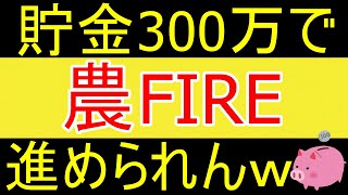 【過酷】『資金３００万円で農FIRE』こんな面倒な事しなくても簡単にFIREできますｗ【35歳FIRE】【資産1816万円】