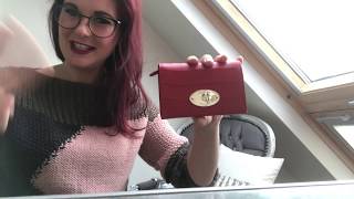 Unboxing and reveal of a bright red mulberry croc French purse wallet gorgeous designer goodies