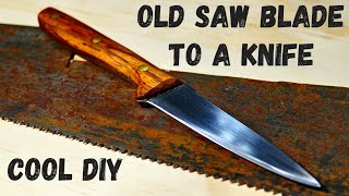 Making a Knife from Old Rusty Hand Saw